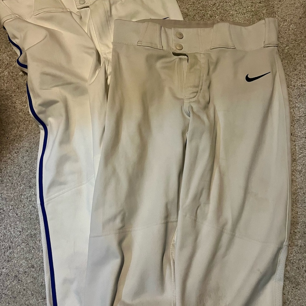 Nike White Baseball Pants, Y XL and Adult Small